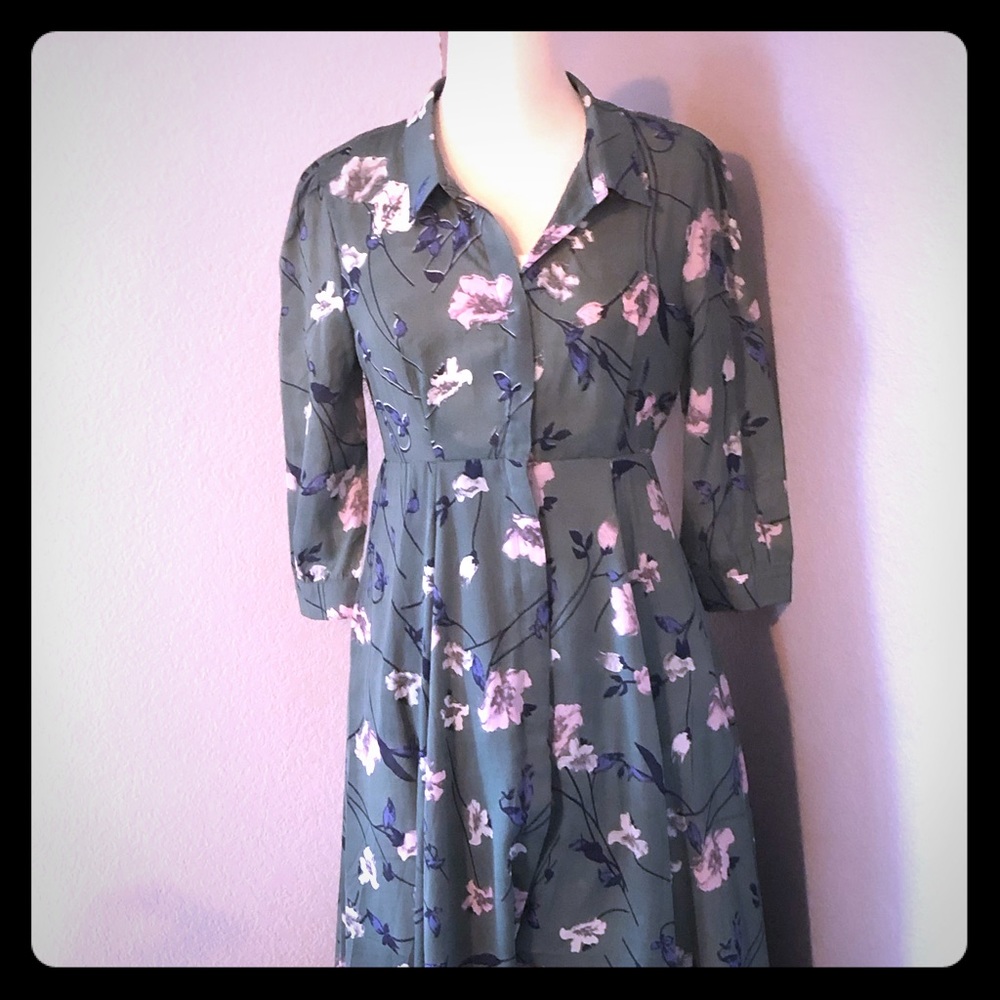 Floral button down maxi dress